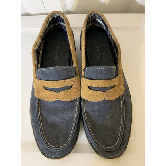 G H Bass Olsen Penny Loafer Shoe Men’s Sz‎ 10 1/2 M Blue Tan Slip On - Picture 3 of 10